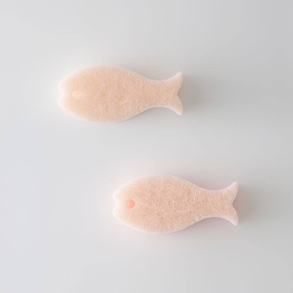 일본 마나 물고기 스펀지 수세미 핑크벚꽃 2P세트 / P528LP